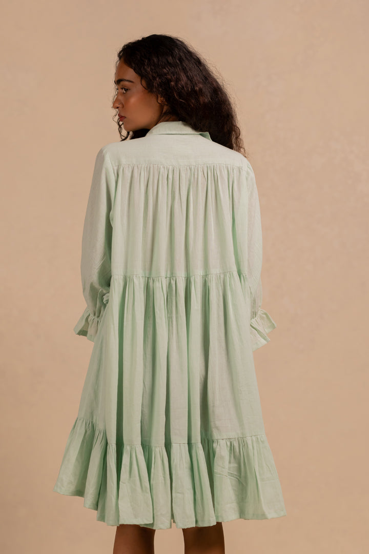giselle gathered dress - summer green