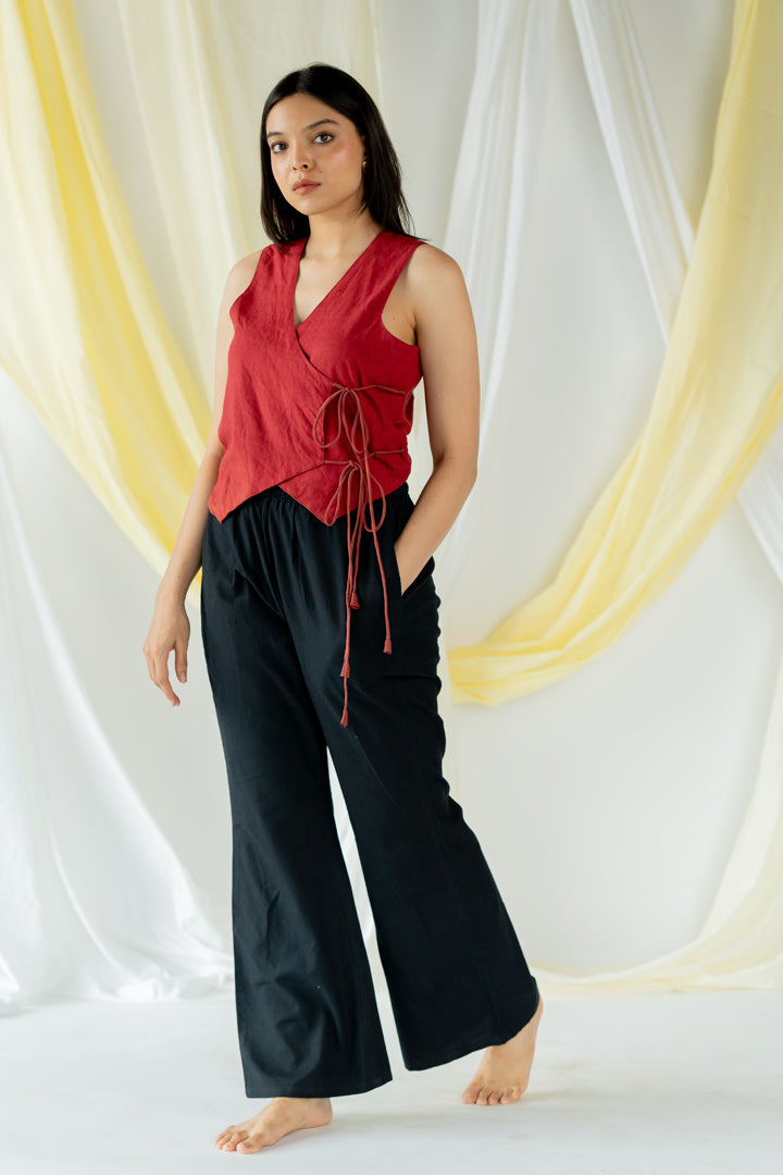 ana vest - cherry red