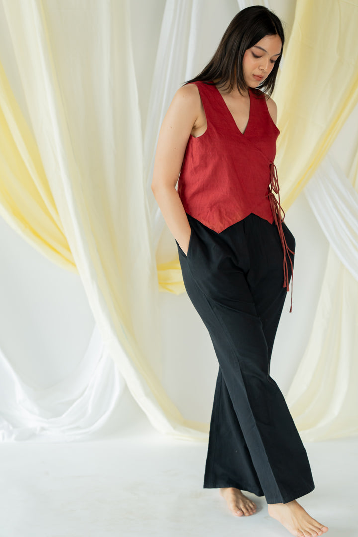 ana vest - cherry red