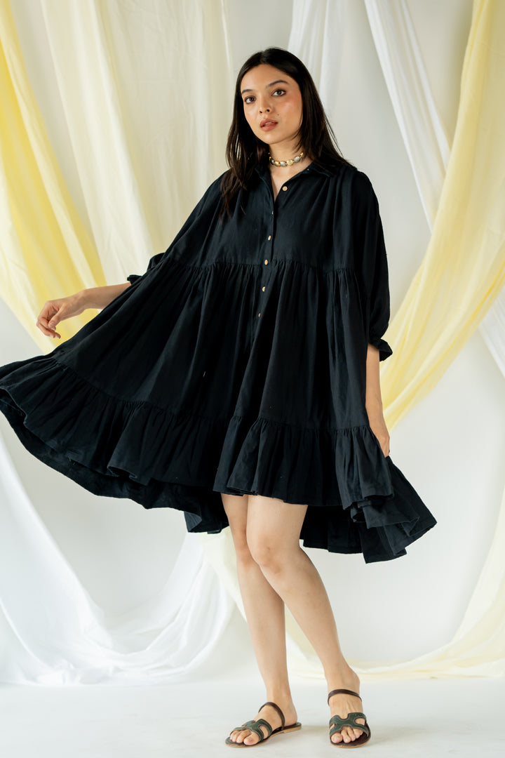giselle gathered dress - black