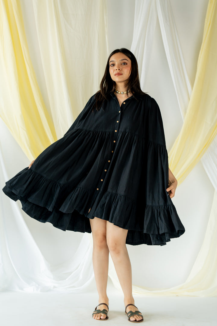giselle gathered dress - black