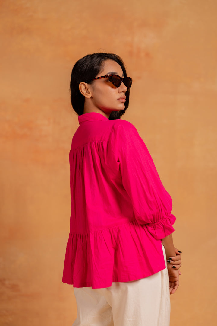 senza gathered top