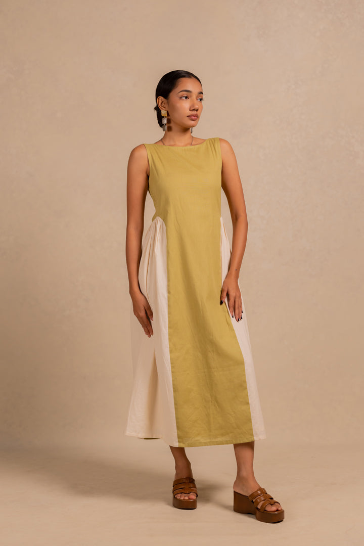 adele dress - matcha green + off white