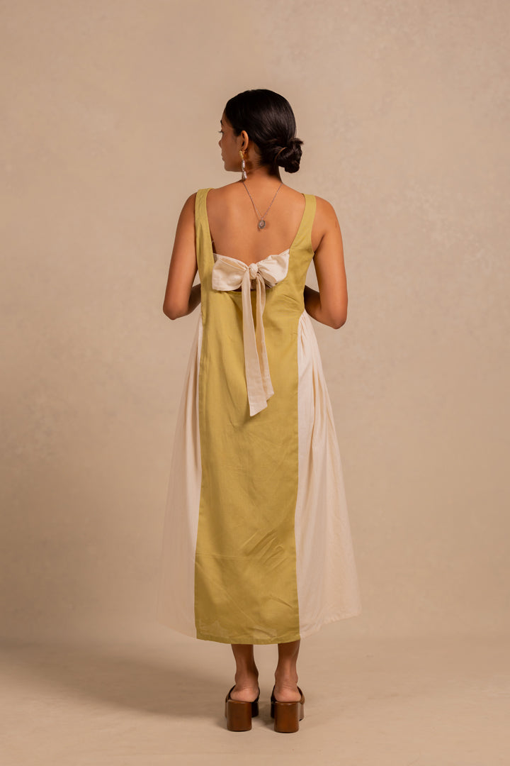 adele dress - matcha green + off white