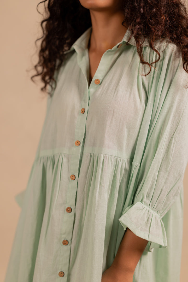 giselle gathered dress - summer green