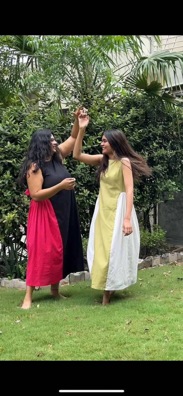 adele dress - black + hot pink