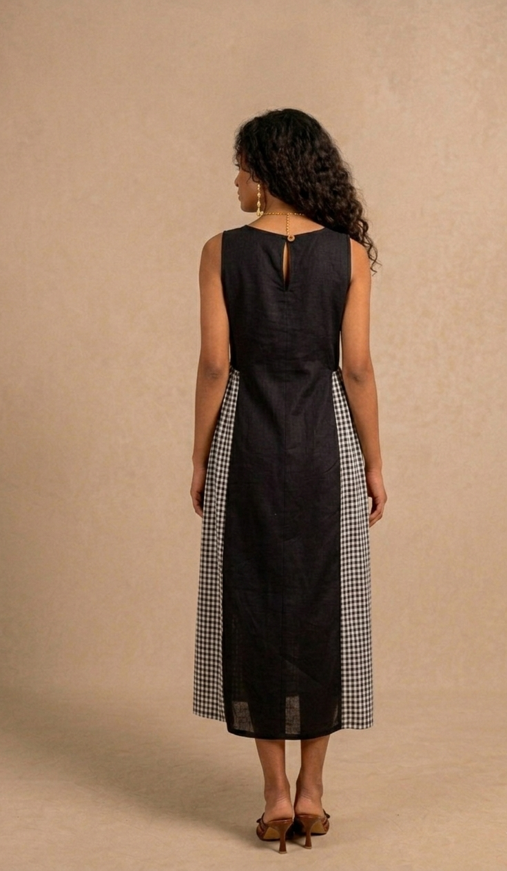jessica dress - black + black gingham