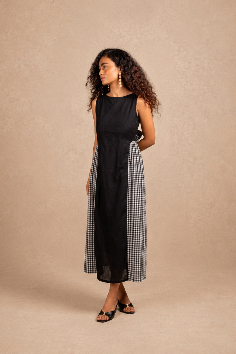 jessica dress - black + black gingham