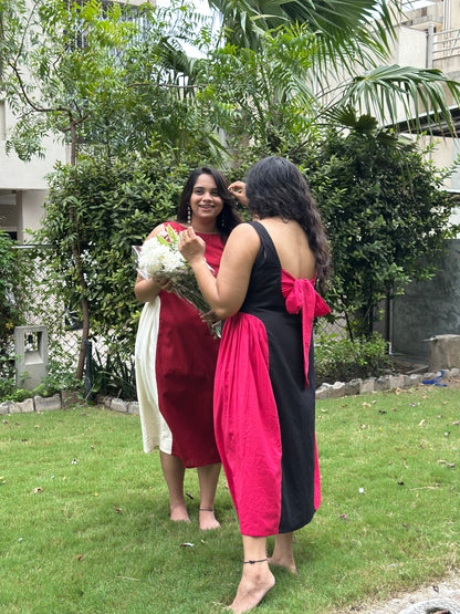 adele dress - black + hot pink