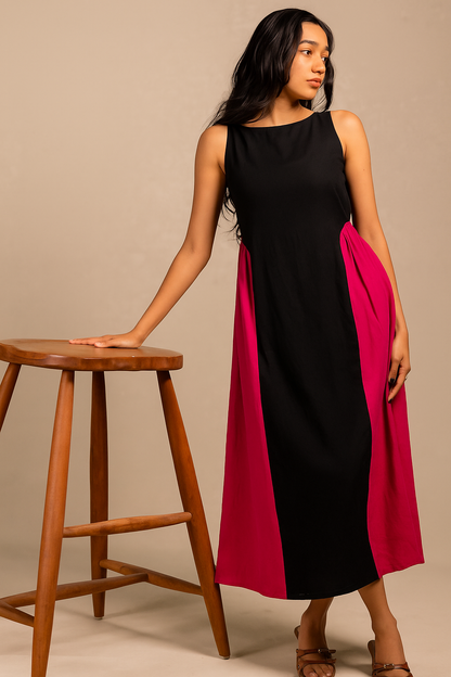 adele dress - black + hot pink