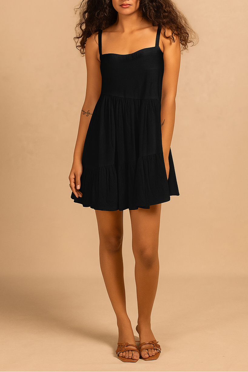 debby tiered dress - hot pink