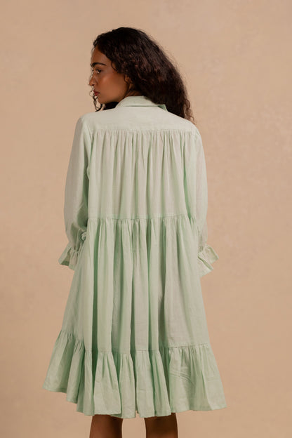 giselle gathered dress - summer green