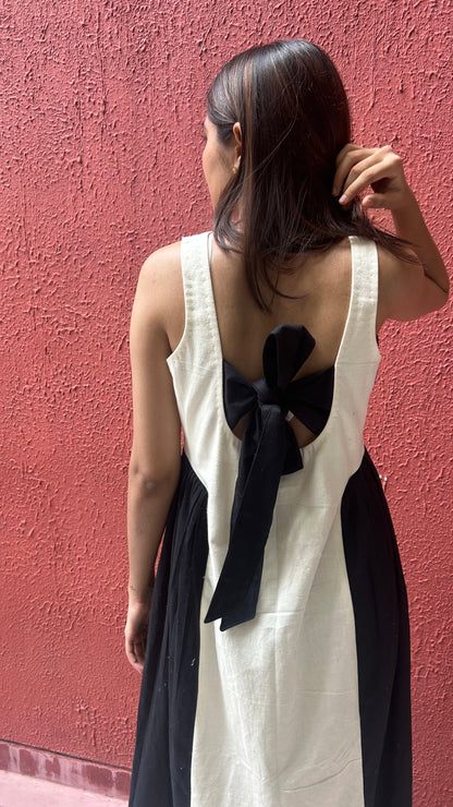 adele dress - off white + black