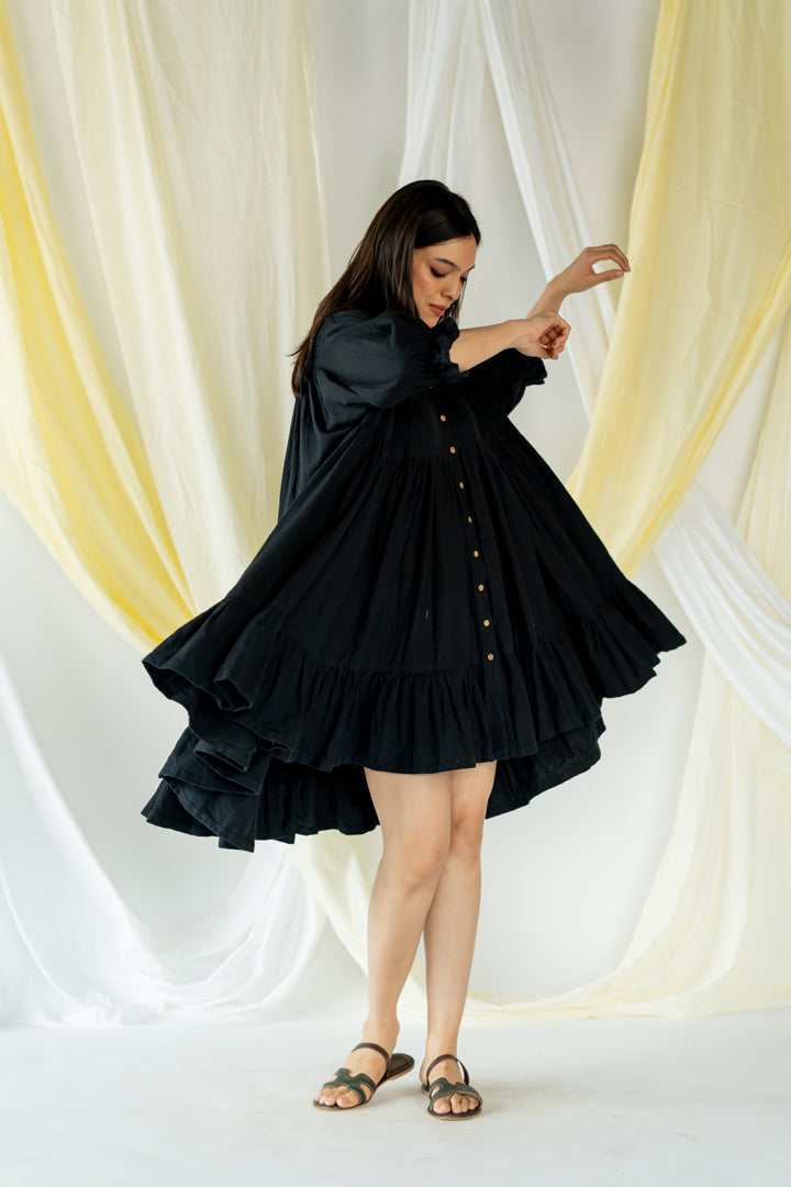 giselle gathered dress - black