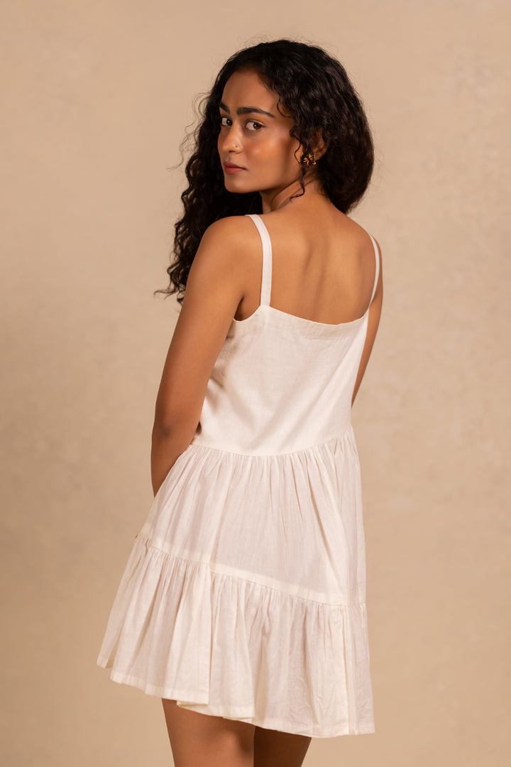debby tiered dress - off white