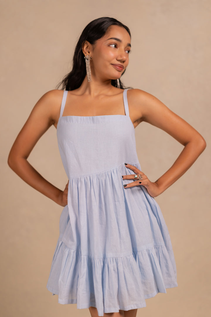 debby tiered dress - hot pink