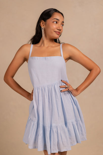 debby tiered dress - hot pink