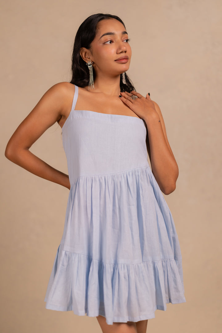 debby tiered dress - hot pink