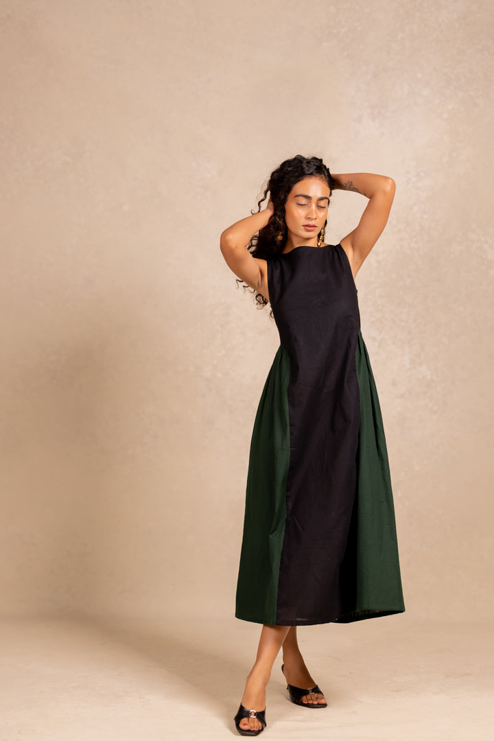 adele dress - black + deep green