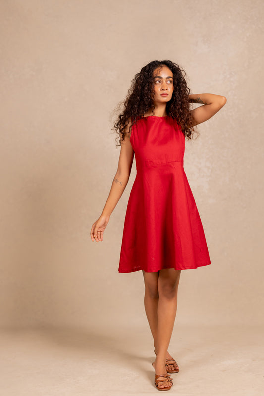 hailey dress - cherry red
