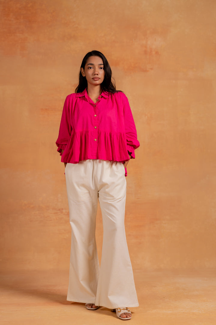 senza gathered top
