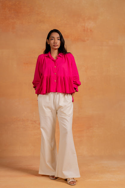 senza gathered top