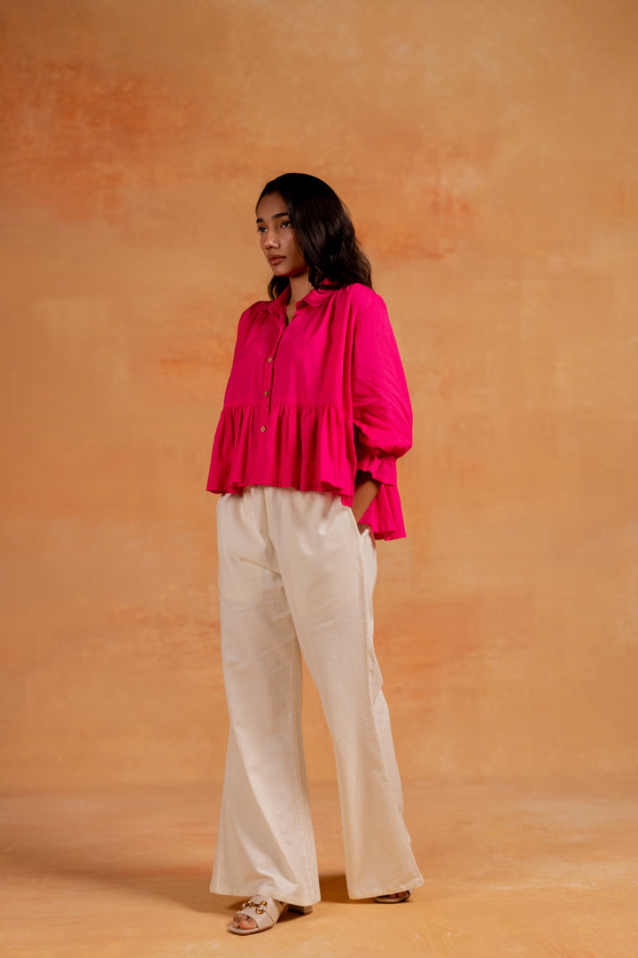 senza gathered top