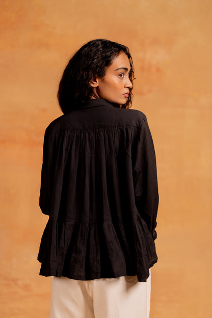 senza gathered top