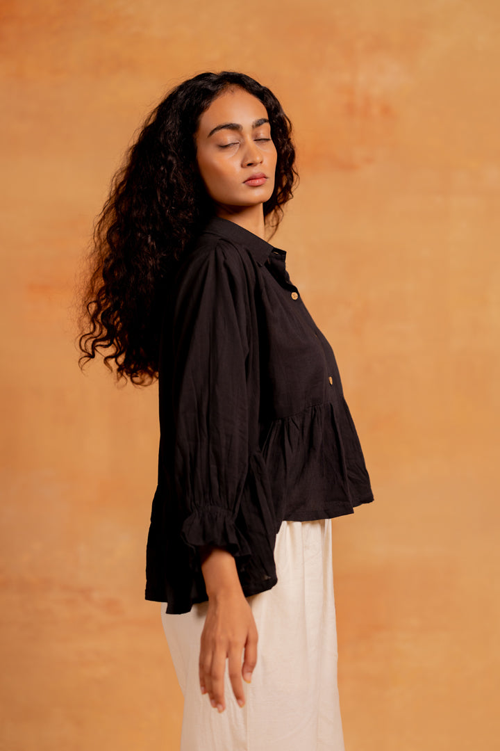 senza gathered top