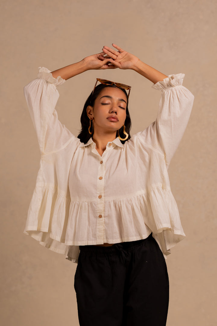 senza gathered top