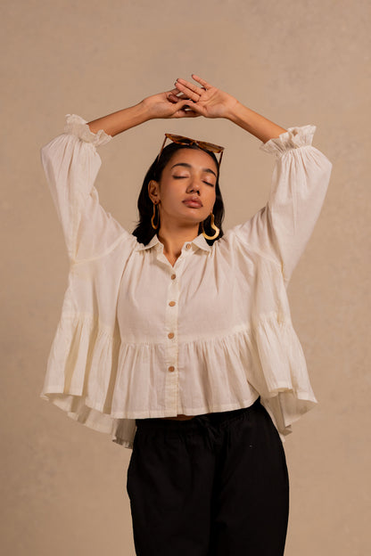 senza gathered top