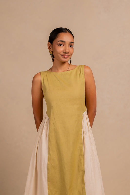 adele dress - matcha green + off white