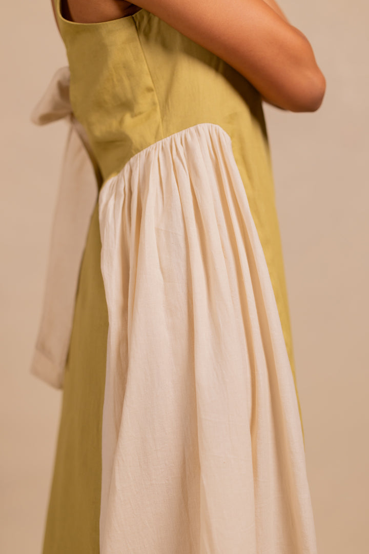 adele dress - matcha green + off white