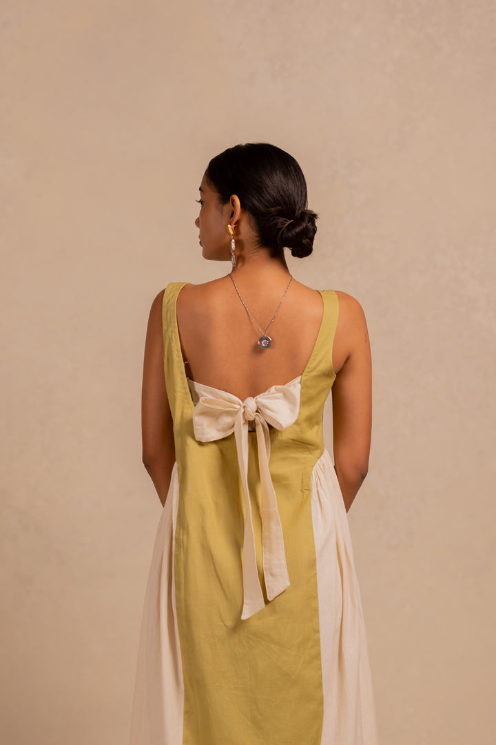 adele dress - matcha green + off white