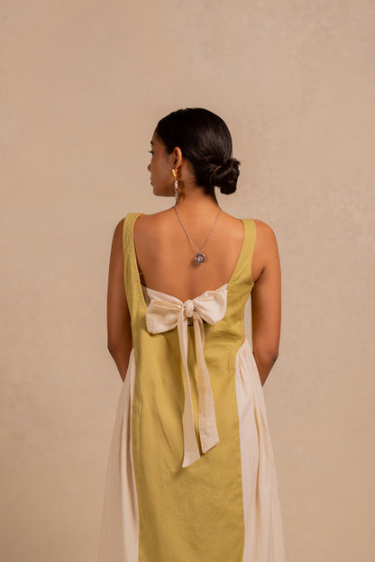 adele dress - matcha green + off white