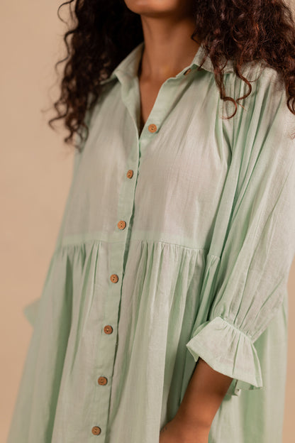 giselle gathered dress - summer green