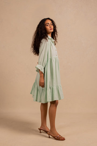 giselle gathered dress - summer green