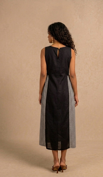 jessica dress - black + black gingham